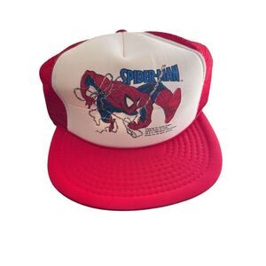 Vintage 1990 Spider Man Mesh Trucker Hat NWT